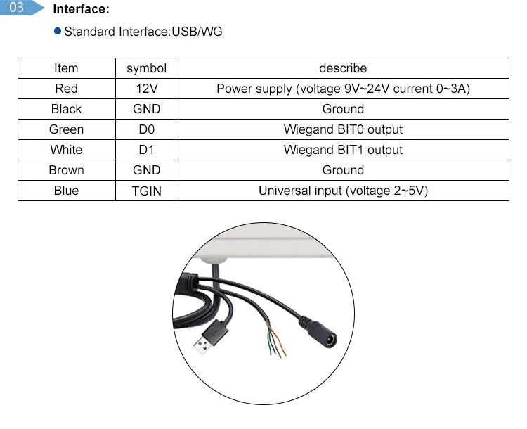 New Product Long Range 6-8m UHF RFID Integrated Reader Wg26/34 RS232 EPC Gen2 for Parking Access Control