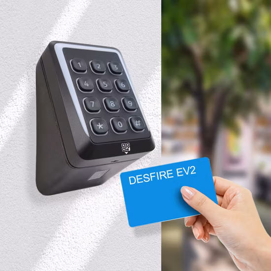 Lecteurs RFID UHF ISO 14443b Carte MIFARE DESFire EV2 et étiquette Wiegand Lecteur de porte d'accès pour téléphone intelligent NFC